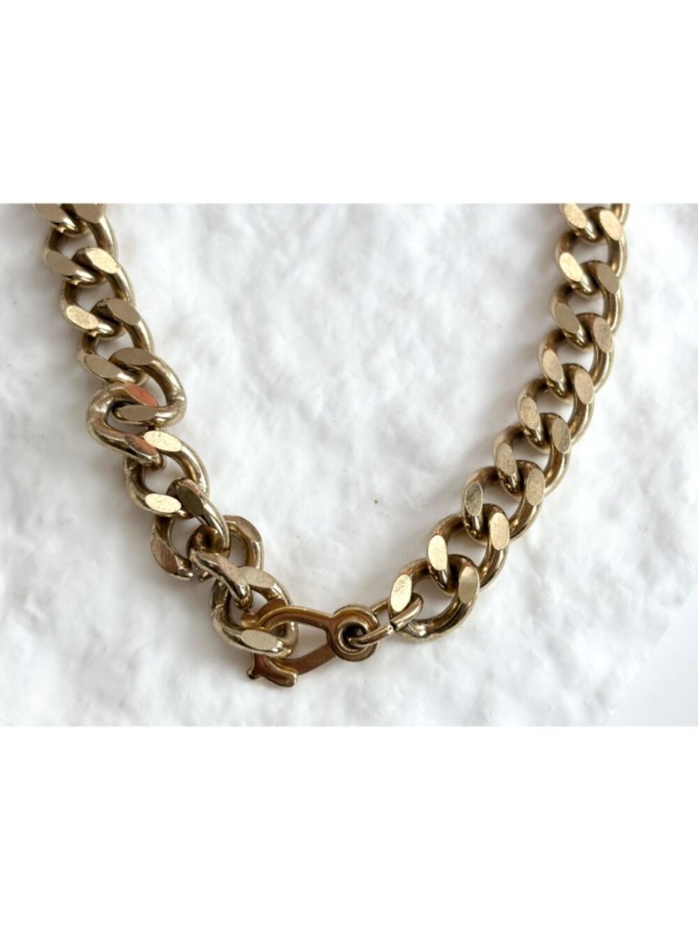 Chainlink Chunky "Jason" Carved Vintage 80's Style Panel Bracelet - Picture 6 of 14
